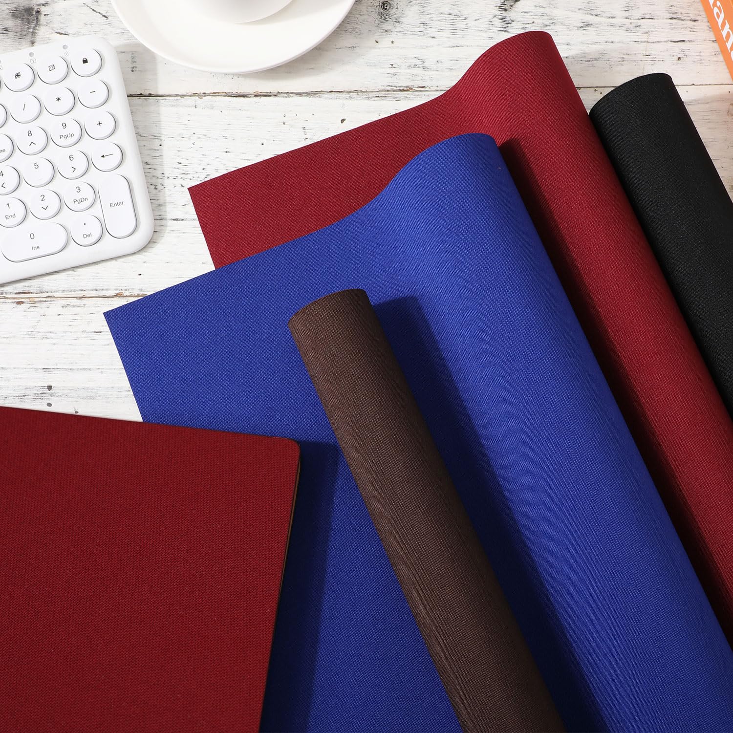 4 Pezzi Panno per Rilegatura Libri, 102x41cm Stoffa per Rilegatura di Libri Copertina in Tessuto Superficie e Retro in Carta Protezione, per Album Scrapbooking Artigianato Fai-Da-Te (4 Colori)