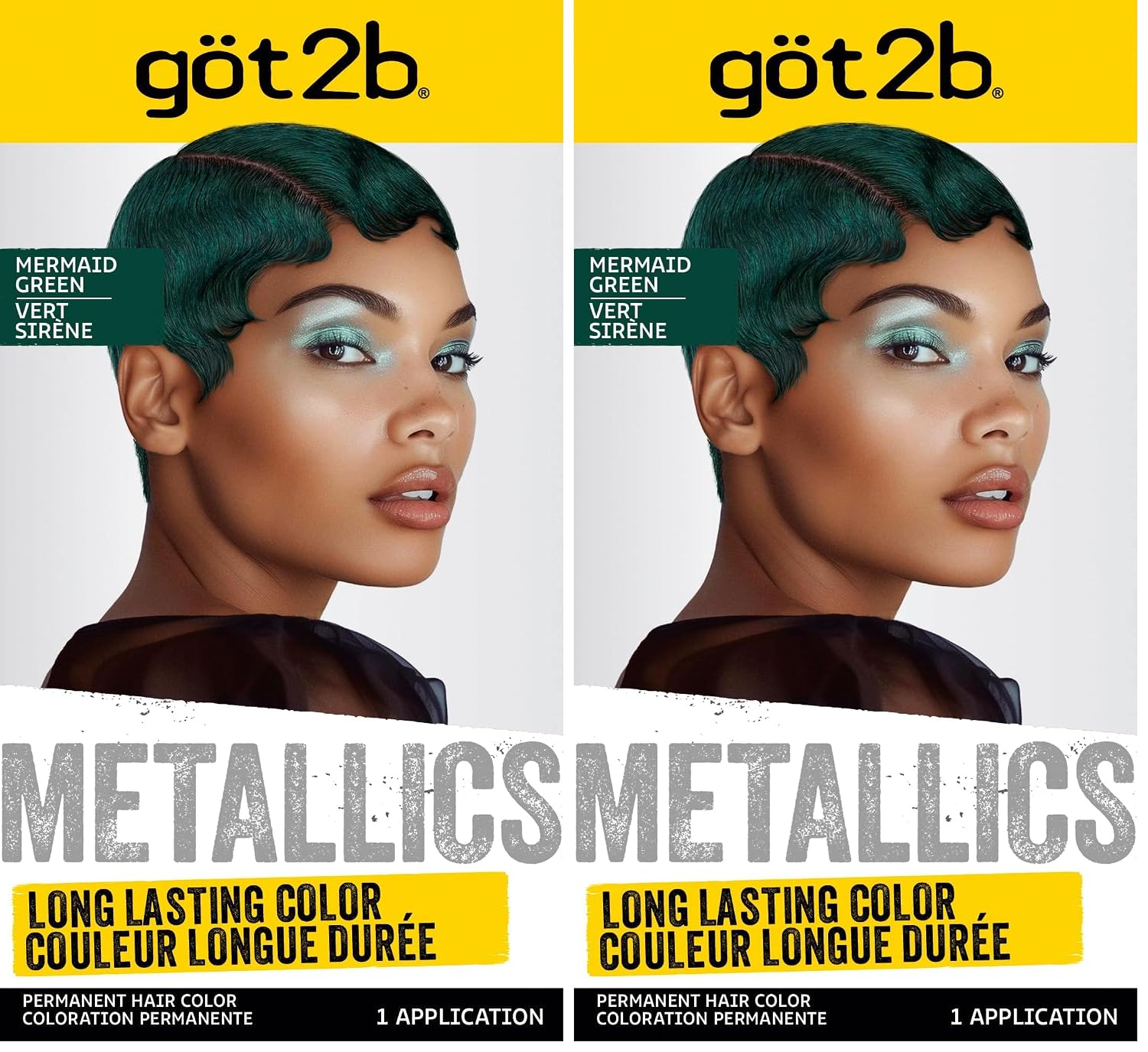 Got2B Metallics Permanent Hair Color, M77 Mermaid Green (Pack of 2)