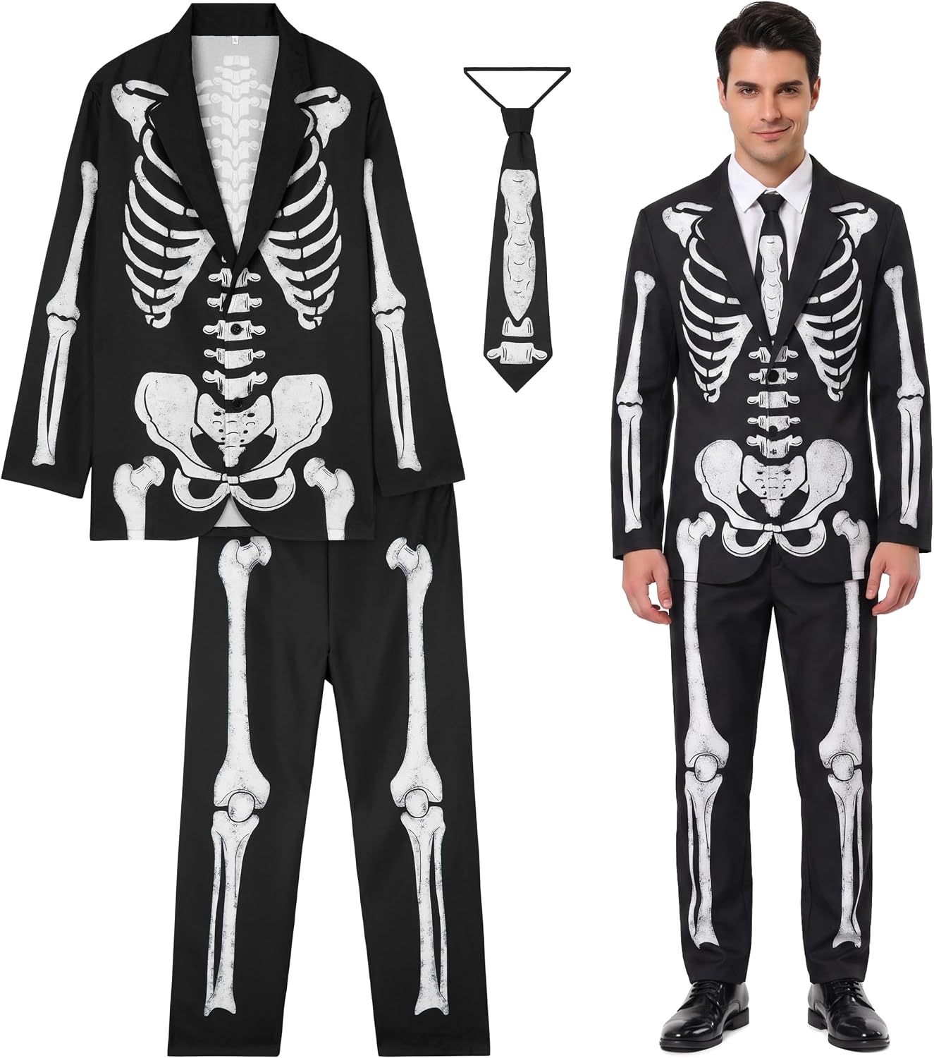 Get Trend Skeleton Halloween Costumes for Men and Women, Dress Up Outfit