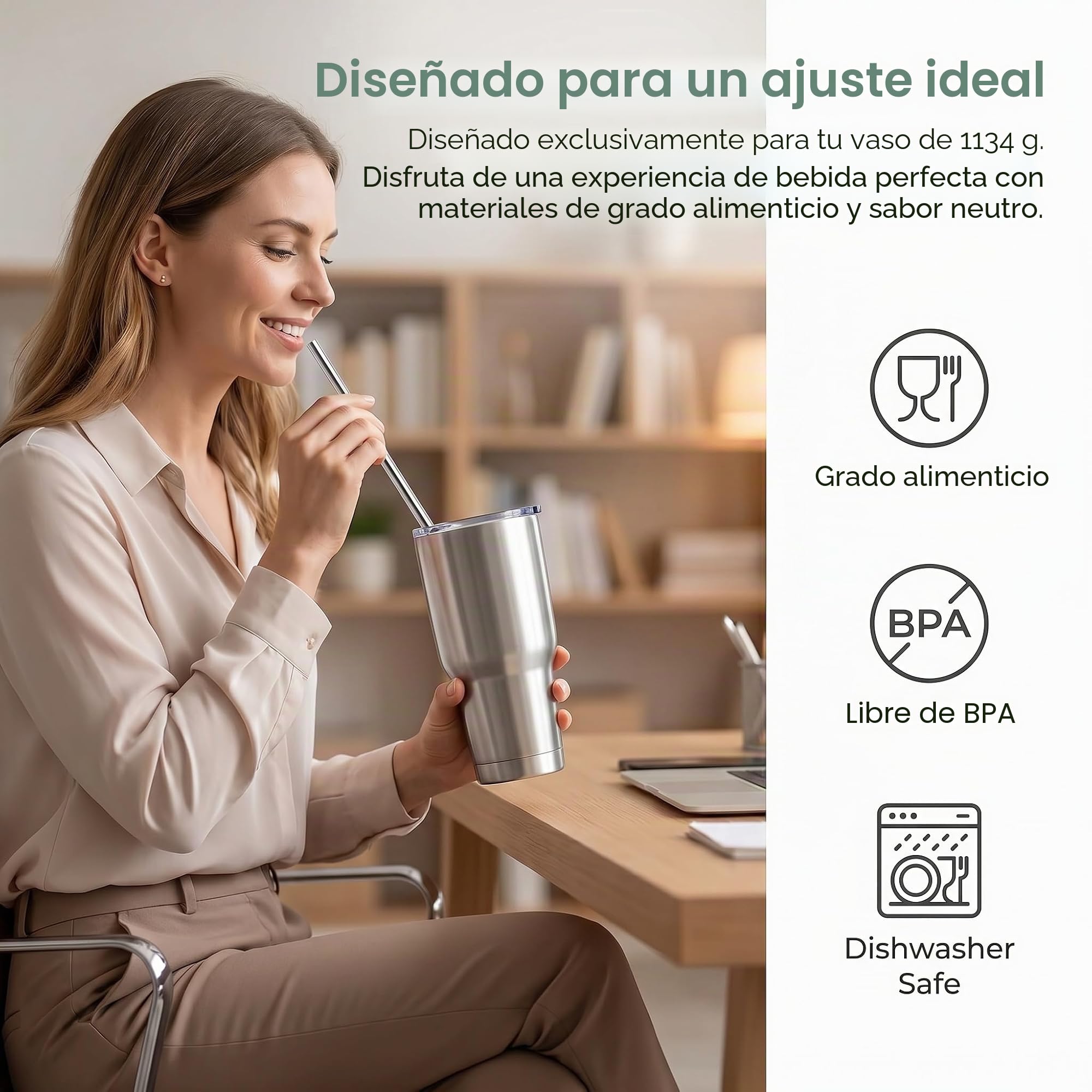 6 unidades de pajitas reutilizables de acero inoxidable de 31 cm para taza Stanley 30 oz/40 oz – Pajitas de metal aptas para alimentos 304 con 1 cepillo de limpieza, aptas para lavavajillas