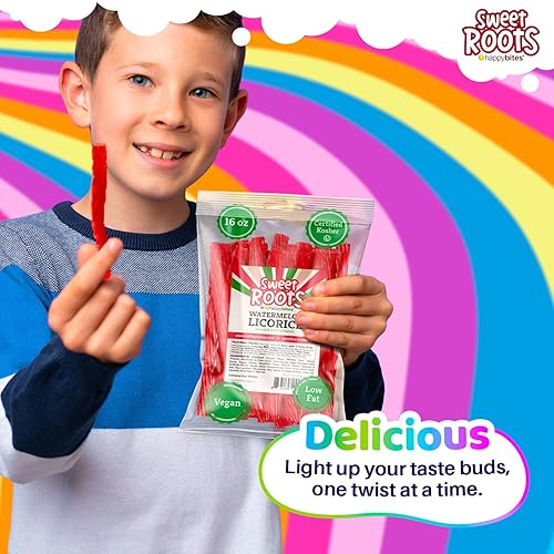 Miniatura 20 de Sweet Roots Huckleberry Regaliz Twists - 1 bolsa (16 onzas) - Palitos de regaliz de tamaño jumbo Hecho con concentrado de jugo de fruta real