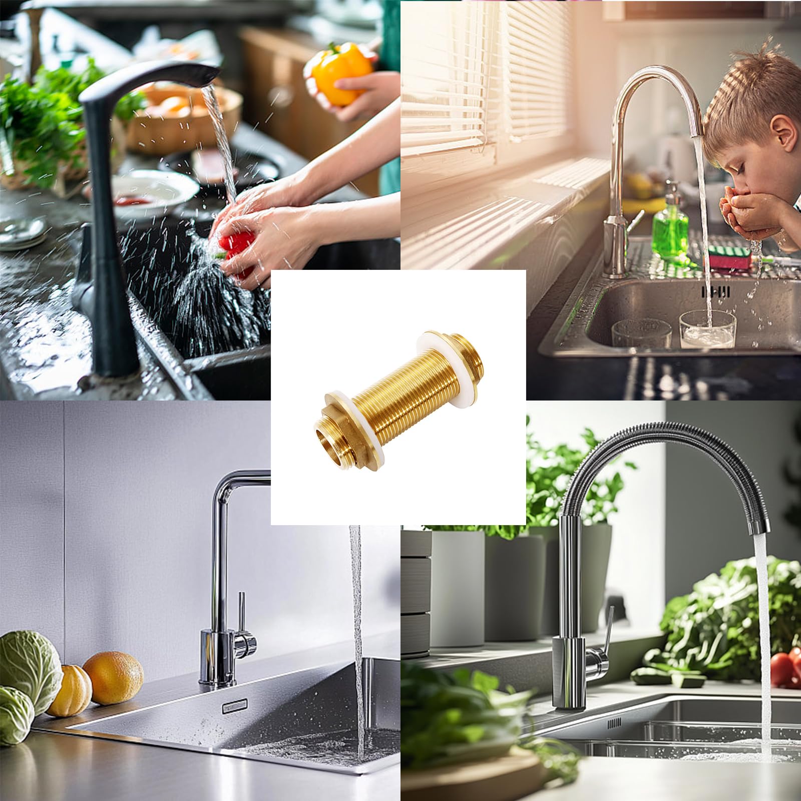 2 PièCes G3/4 Raccord Cloison En Laiton, 12 Cm MâLe Tuyau Fileté Raccord Tuyau, Pour Les Robinets, Les Tonneaux D'Eau Pluie, Les RéServoirs D'Eau, Les ChâTeaux D'Eau Et Les Pompes à Eau(G3/4, 12CM)