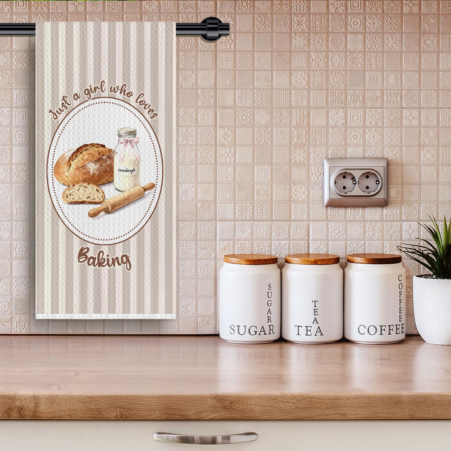 Baking Gifts Kitchen Towels for Women Girls, Vintage Striped Sourdough Bread Hand Tea Dish Towels for Kitchen Bathroom Decor, 16x24 Inches - Image 3