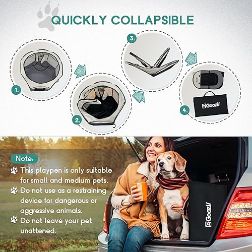 Miniatura 50 de Corralito para gatos, de interior, cerrado, portátil, plegable, para perros, exteriores, con cubierta superior y cremallera, gatitos, cachorros, Rosa