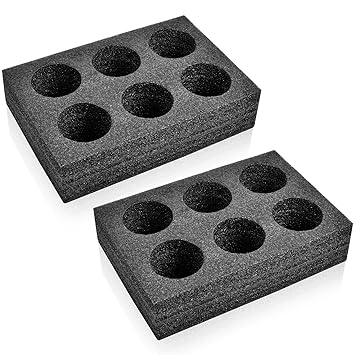 Akamino 2Pcs Takeout Cup Holders Foam, 6 Cups Foam Takeout Coffee Drink Carrier Trays to Go Drink Holder for Delivery Hot and Cold Drinks Milk Tea,Beverage(Black,31X20CM)