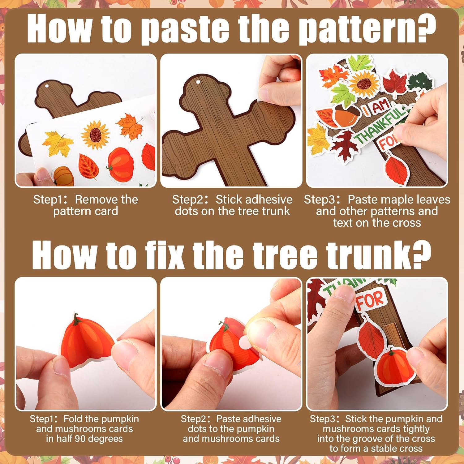 30 Sets Thanksgiving Christian Craft Kit DIY Fall Religious Cross Hanging Ornament Make Your Own Thankful Cross Crafts for Fall Church Autumn Sunday School VBS Class Art Project Home Party Activities
