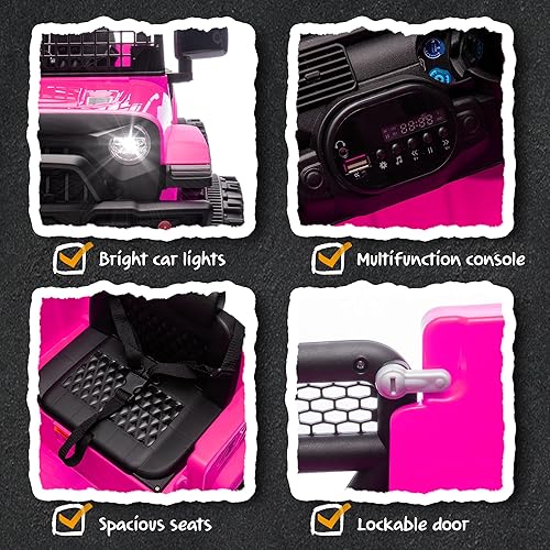 Miniatura 6 de Auto Jeep de 24 V, juguetes para niños pequeños con control remoto para padres, motor eléctrico de 200 W para niños de 2 a 4 años con suspensión de