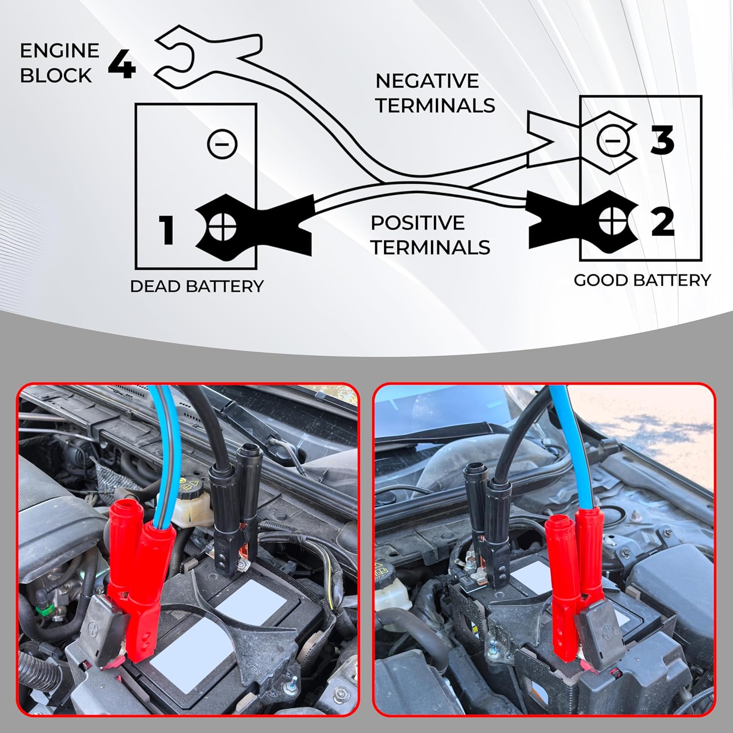1 Gauge 25 Feet Jumper Cables Heavy Duty for Car, 900 Amp Automotive Booster Battery Jumper Cables for SUV and Trucks with Carry Bag, Gloves, Brushes