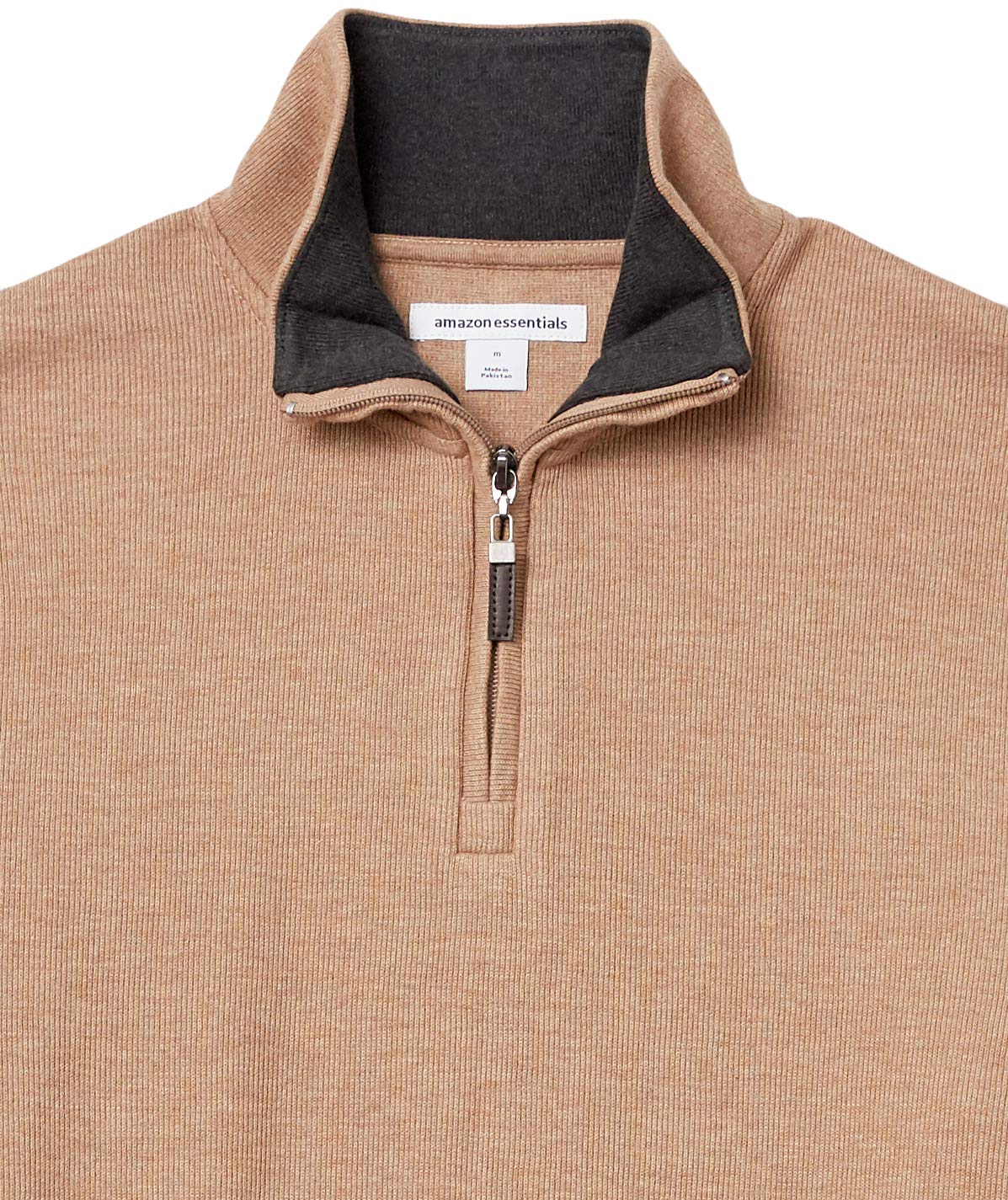 Amazon Essentials Maglione a Coste Francesi con Zip Corta Uomo