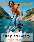 Dual Power Electric Paddle Board Pump, Rechargeable & 12V DC Portable SUP Air Pump, 20 PSI, 13,500mAh Battery, Dual Stage Inflation & Deflation, Auto-Off for Paddle Boards, Kayaks, Tents & Inflatables