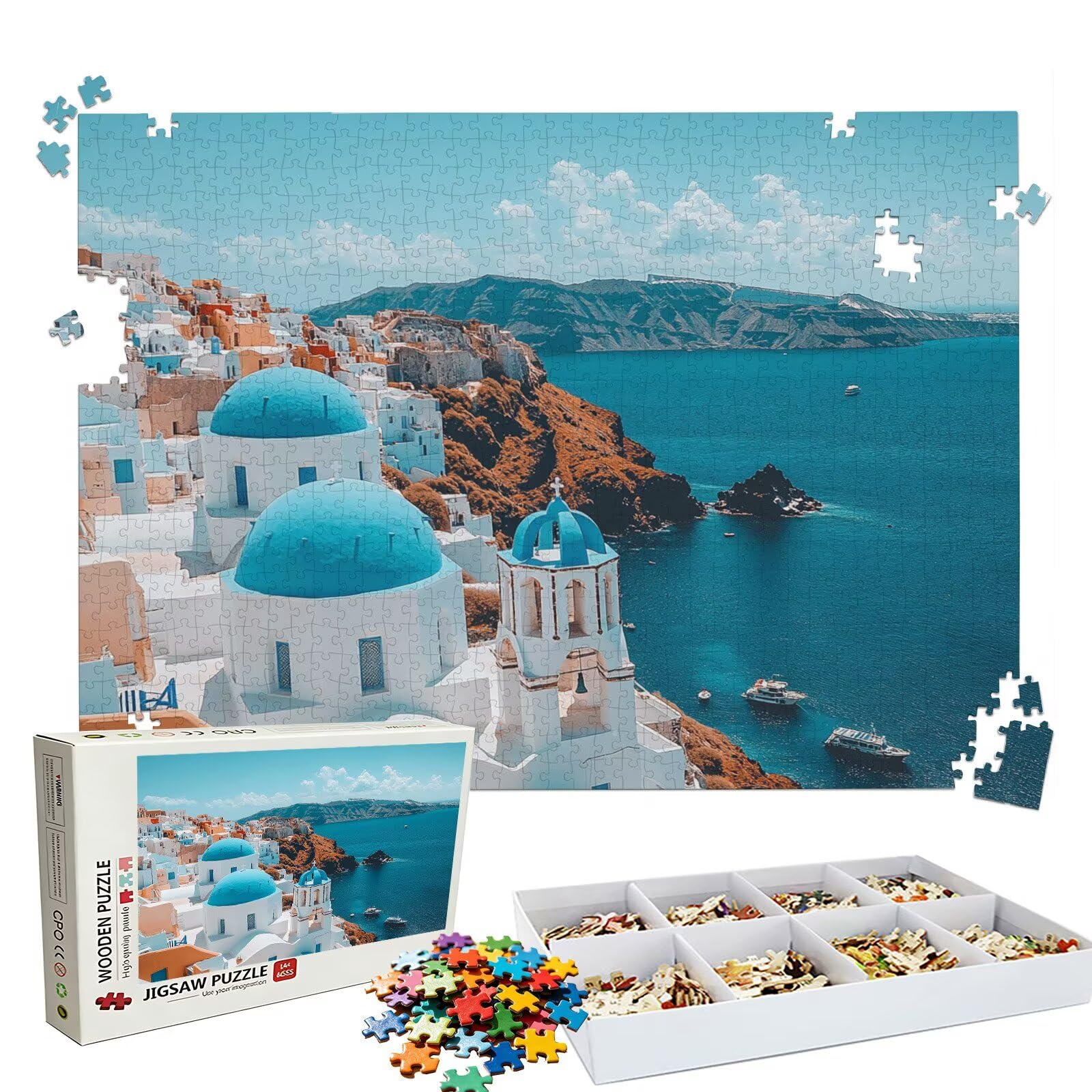 Puzzle 4000 Pezzi architettura mare, Puzzle 4000 Pièces Challenge Impossible, Puzzles 141.5x87.5 cm Taglia Grande Adulti, Giochi Educativo per Famiglie, Puzzles Classici, Decorazioni Casa W3H-989