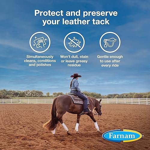 Miniatura 3 de Farnam Leather New Easy Pulishing - Jabón de glicerina y limpiador de sillín de cuero, protege y conserva el cuero, limpia, acondiciona y pule, 32