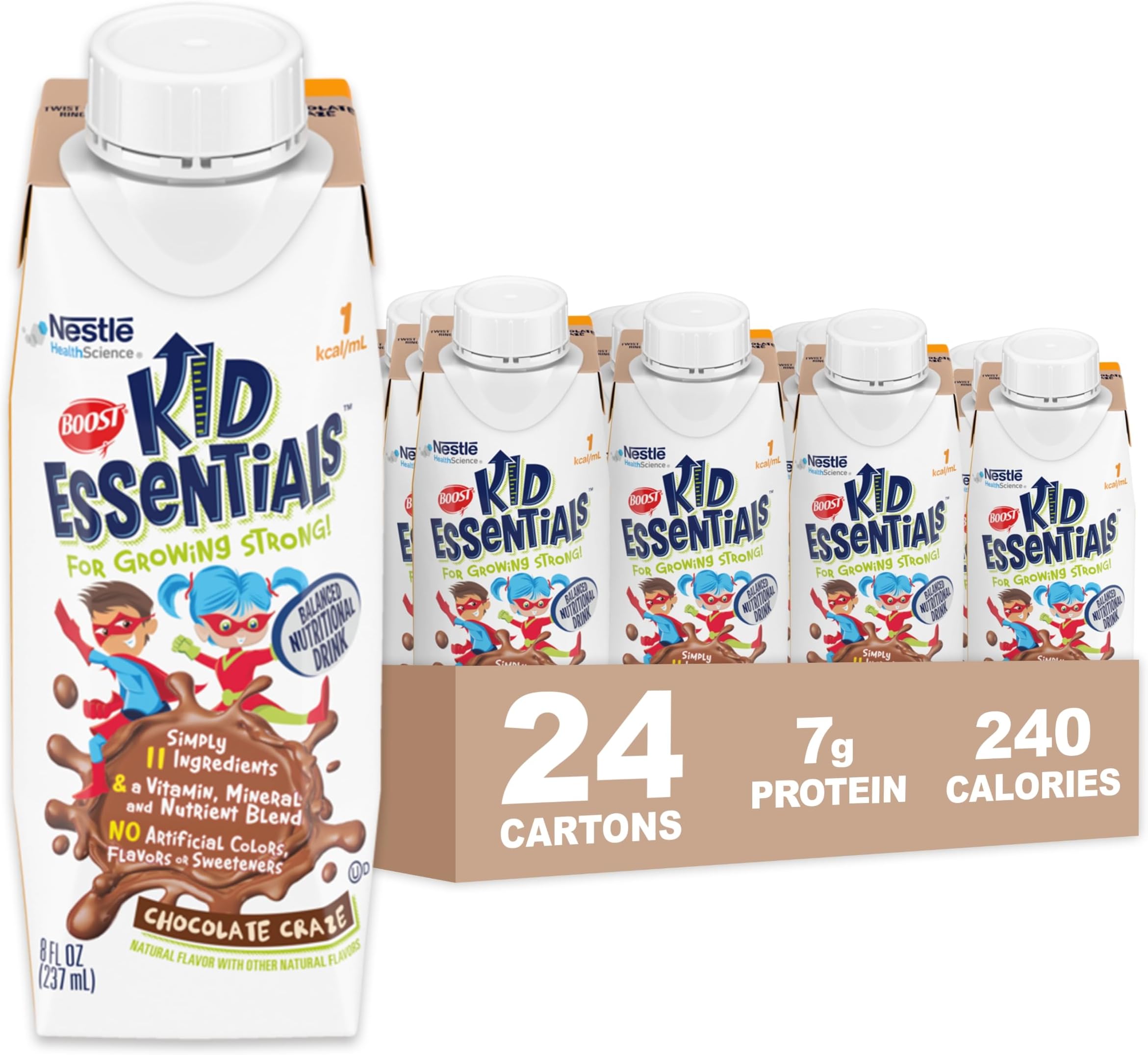 BOOST KID ESSENTIALS 1.0, Chocolate Craze 24 x 8 fl oz carton