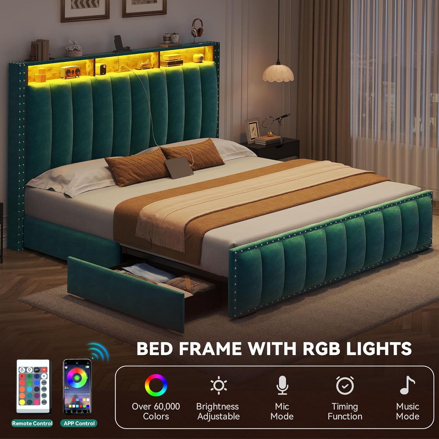 RGB LED Lights with Remote and App Control