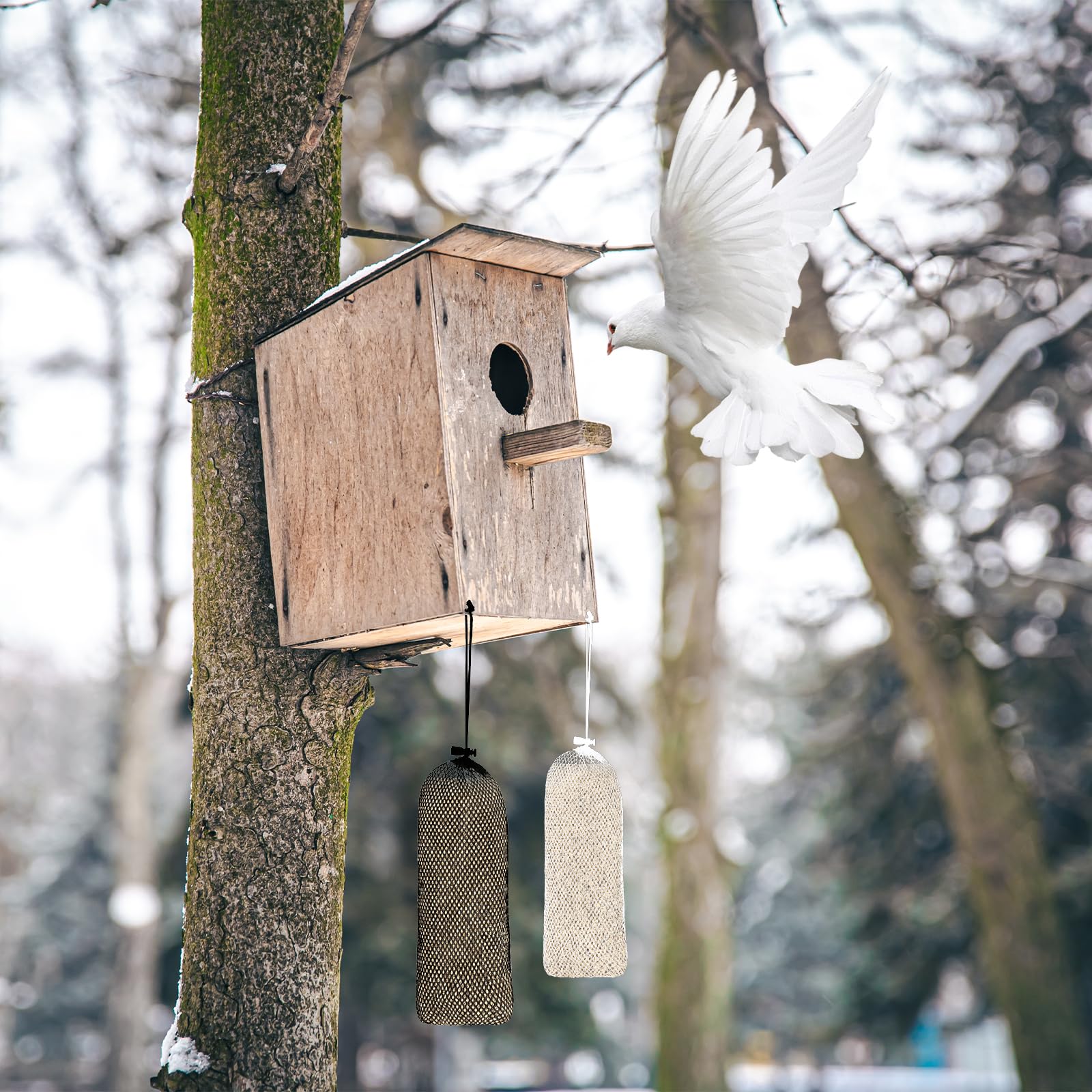 GXXMEI Vogelfutterspender Aus Polyester – 8 Stück, Schwarz, Für Distelsamen