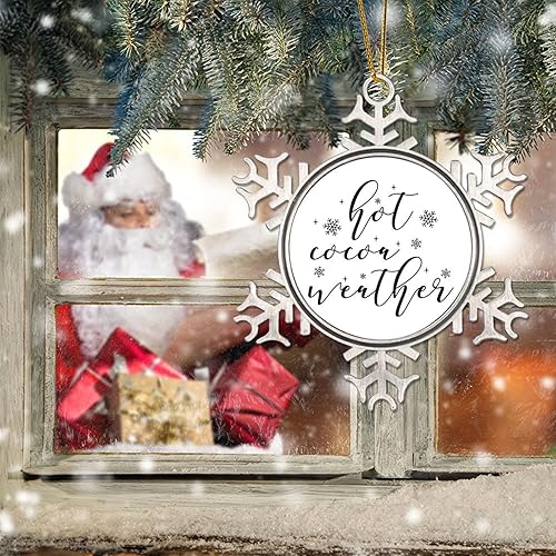 Vista 40 de Adorno de Navidad de metal, feliz año nuevo, recuerdo de Navidad, copos de nieve, adornos de Navidad, citas divertidas, adornos de árbol de Navidad