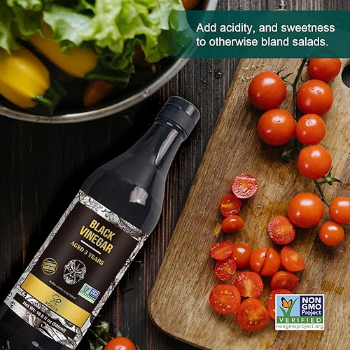 Miniatura 6 de Soeos Vinagre de Chinkiang 16.9 onzas líquidas (16.9fl oz), 3 años de edad, fermentado naturalmente, vinagre negro maduro, vinagre negro chino,