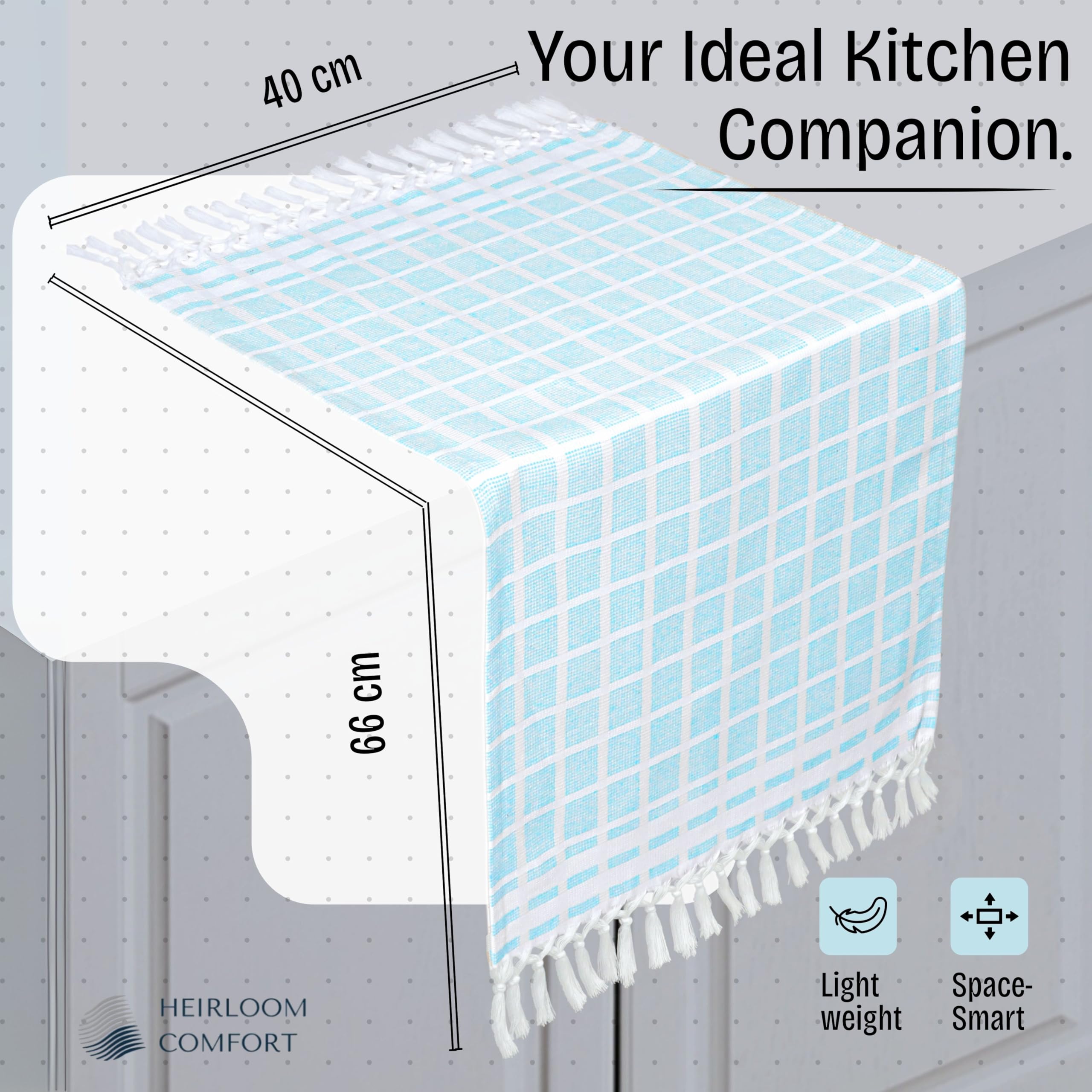 Asciugamani da cucina a matrice punteggiata blu e bianco, confezione da 12, 40 x 66 cm, 100% cotone, morbidi e ad asciugatura rapida, assorbenti, riutilizzabili, strofinacci