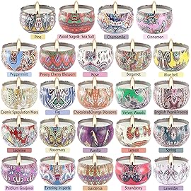 Howemon 24 Pack Christmas Scented Candles Set for Home, Relaxing Stress Relief, Aromatherapy - Natural Soy Wax and Fragrance - Gifts for Women, Mom, Best Friend, Wife, Birthday