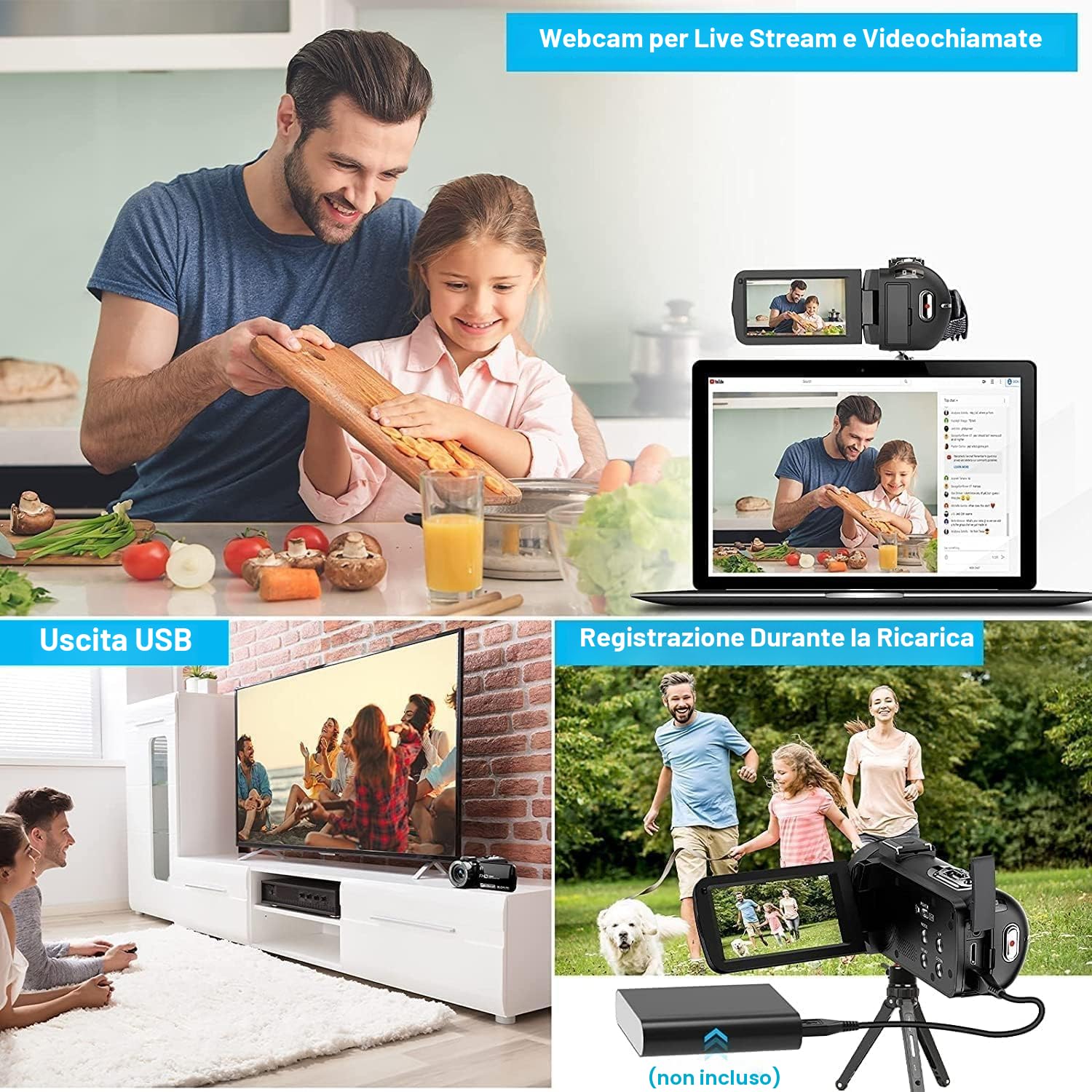 IXNAIQY Videocamera Digitale 1080P Camcorder FHD 30FPS 36MP Vlogging Camera per Youtube IR Visione Notturna, 16X Zoom Digitale, 3.0" IPS Schermo Video Camera con Telecomando 2 Batterie