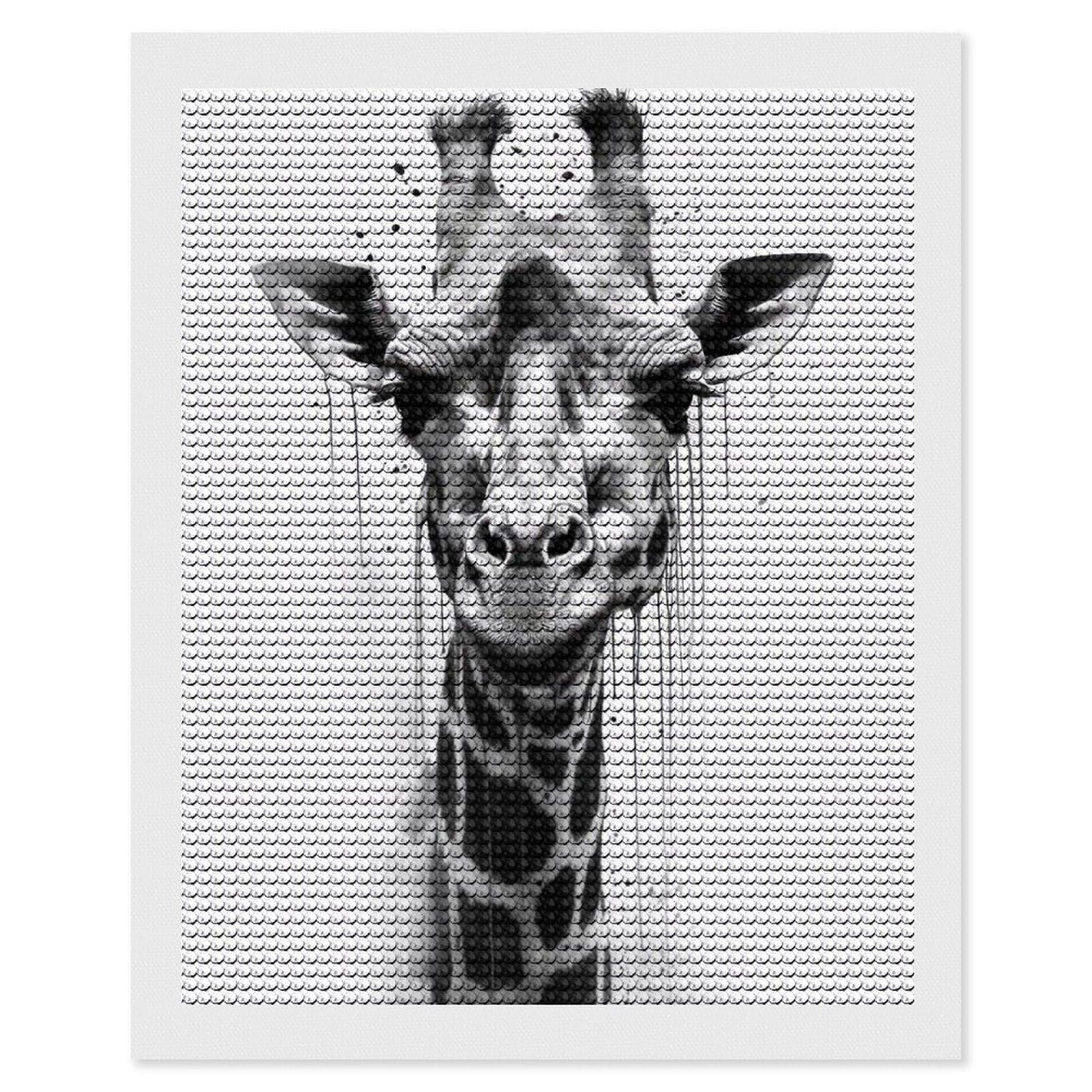 Junmoney Giraffe Beauty Watercolor Diamond Painting Canvas Set 16"x20", for Adults, Decorate Your Room, Festive Craft Gift, Office Decor