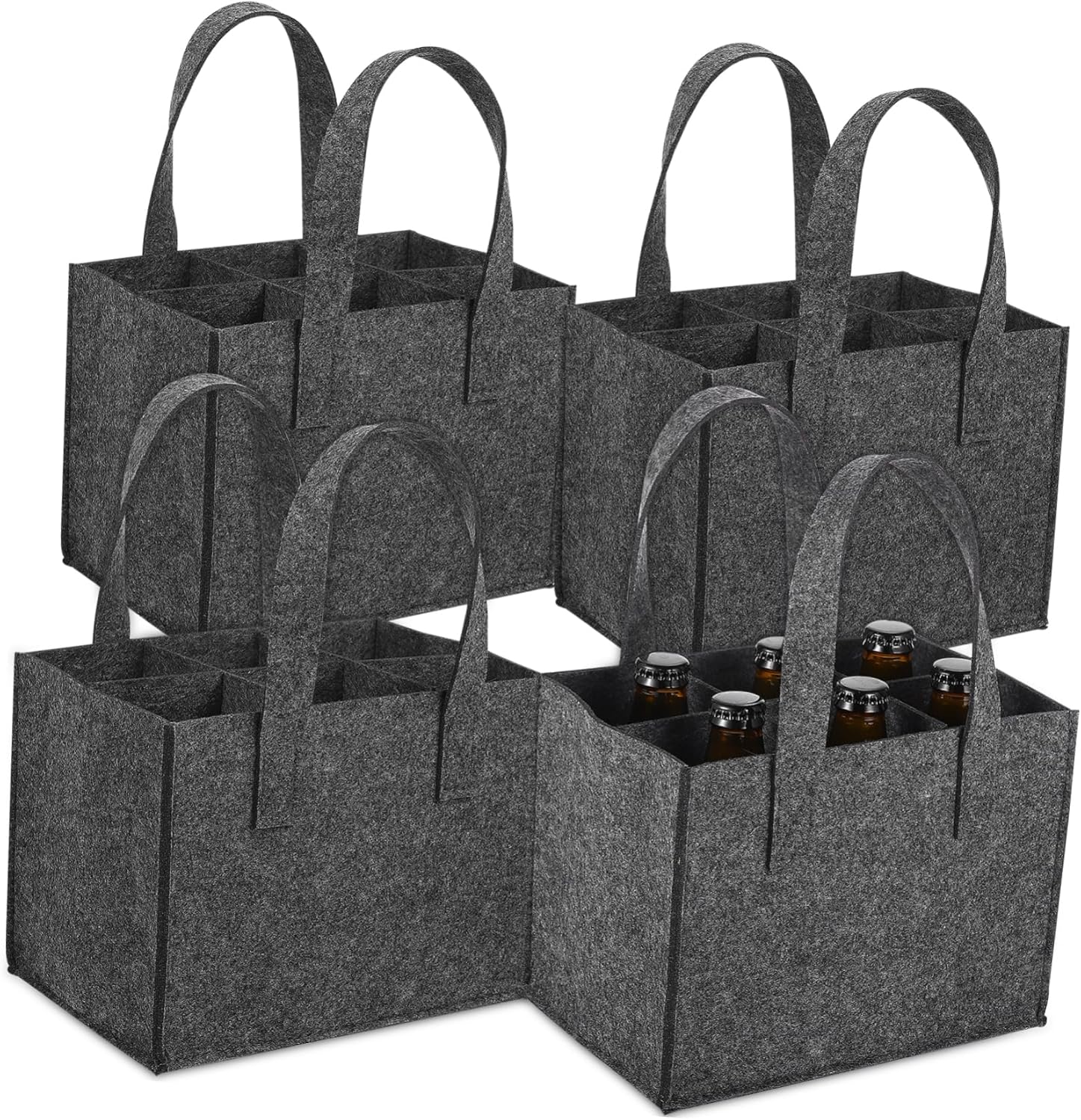SHINEOFI 4pcs Bottle Wine Bag Alcohol Storage Tote Bag Duffle for Travel Wine Sleeve for Bottles