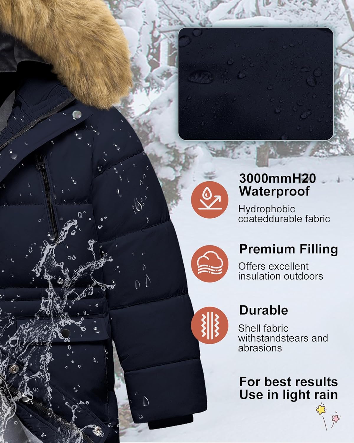 Boy's Winter Coat Waterproof Kids Puffer Jacket Thicken Parka Fleece Lined Bubble Ski Snow Outerwear with Fur Hood - Image 4