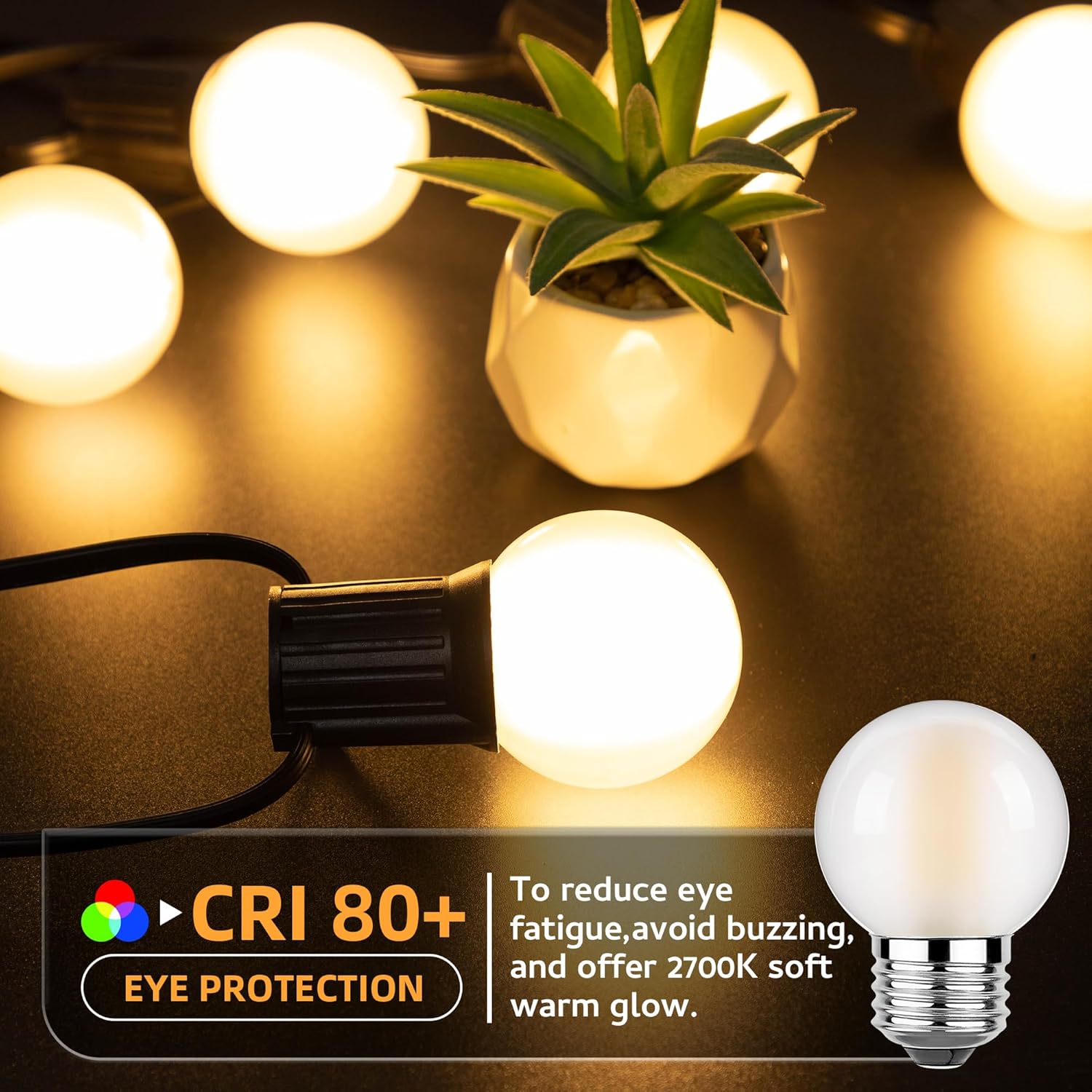 Dimmable LED 4W Globe Light Bulb,40W Equivalent E26 Standard Screw Base Small Decorative Bulb for Vanity,Bathroom,Wall Sconces,G16.5 Soft Warm 2700K 480Lumen Frosted,3 Pack