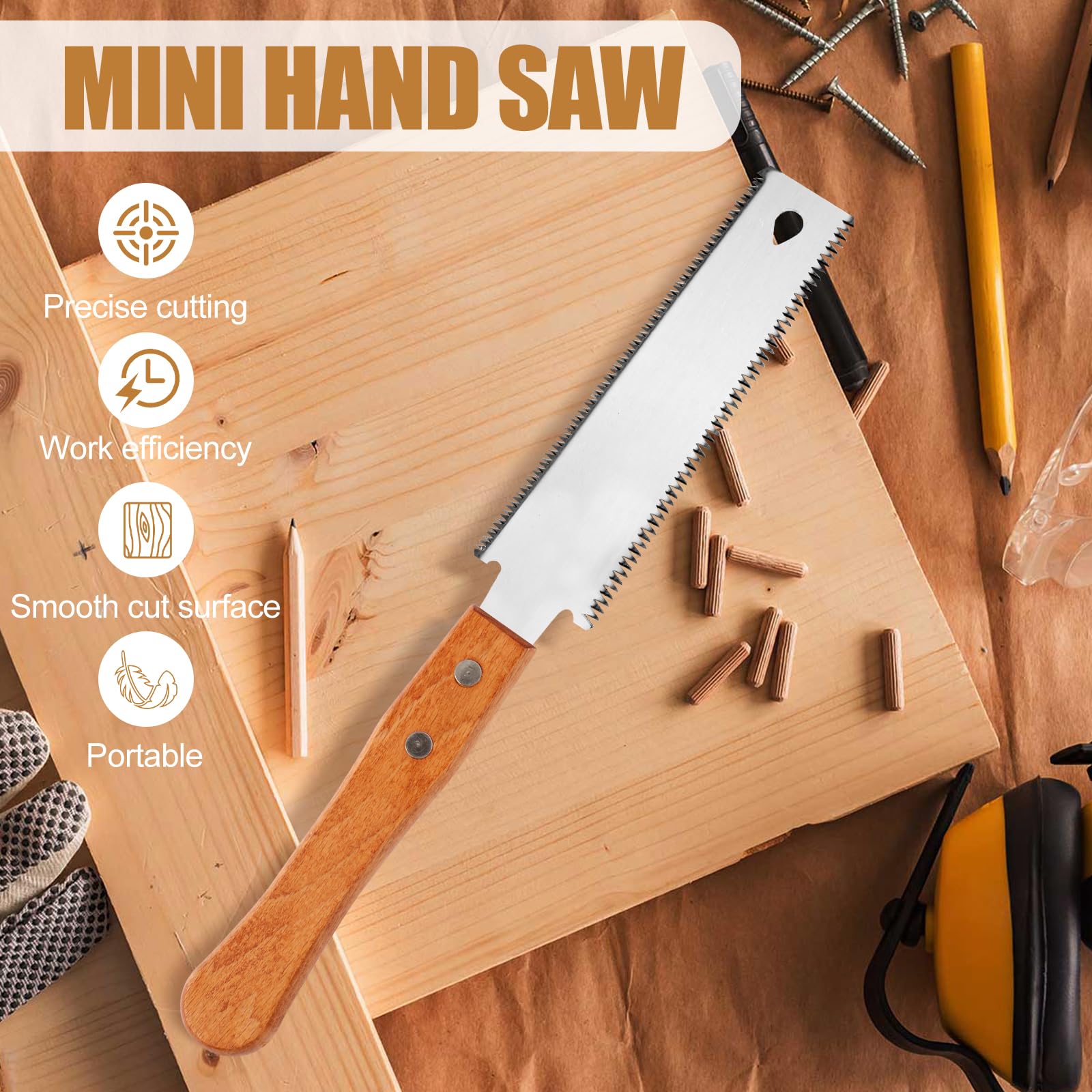 Japanese Hand Saws - 2 Pack, 6 Inch Pull Saw -4