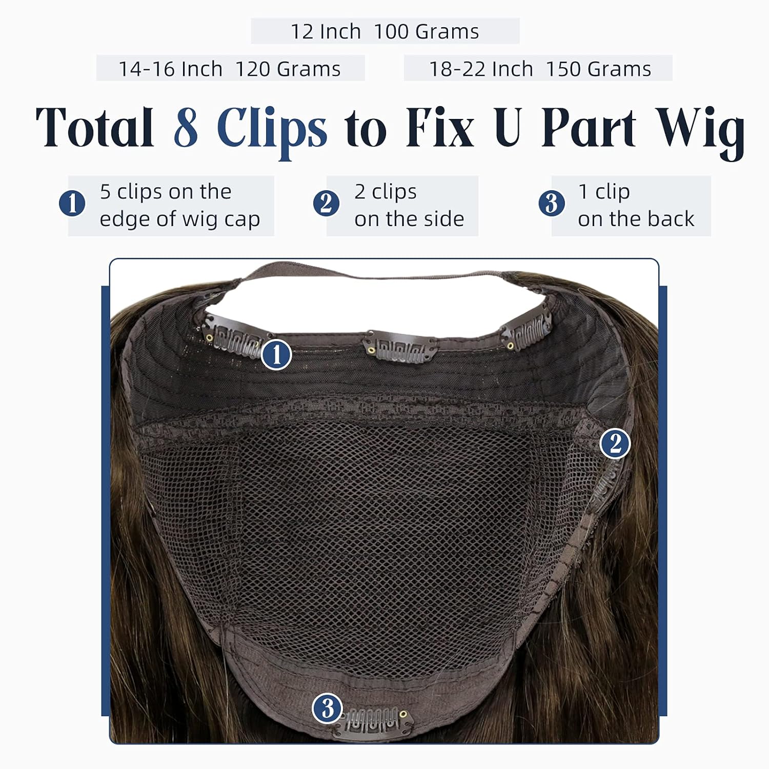 Buy Full Shine 14 Inch Balayage Half Wigs Color 2 Darkest Brown Fading To Color 6 And 18 Ash Blonde Half U Wigs Human Hair One Piece Extensions 1 Gram Real Human