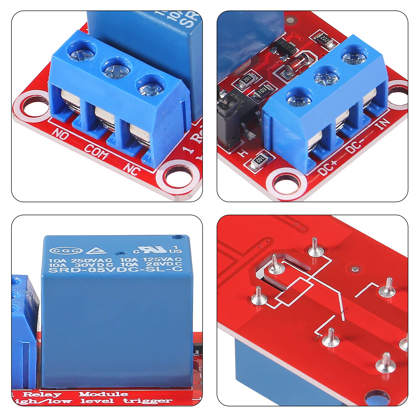 Module Relais 5V 1 Canal Pour Arduino/Raspberry Pi - Contrôle Haut Niveau, Optocoupleur, LED - 10A 250V
