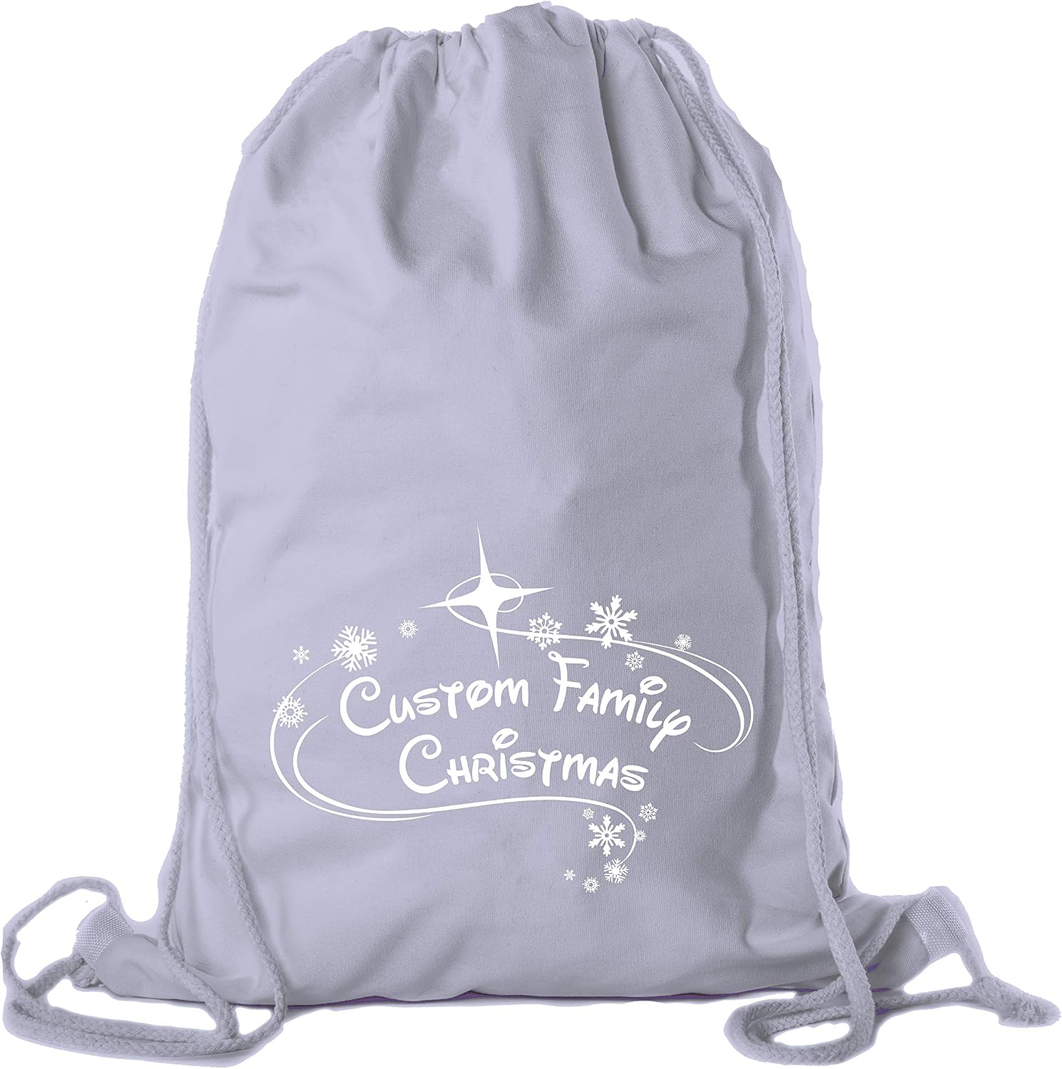 Custom Family Christmas Font Snowflake Cinch Bags, Christmas Reusable Bags!
