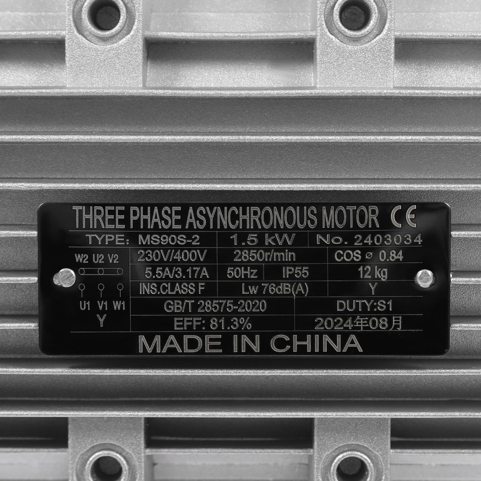 Motore asincrono trifase da 230/400 V, motore elettrico da 1,5 KW,2850 RPM trifase per macchine e attrezzature,meccanico, industriale, minerario, macchine utensili