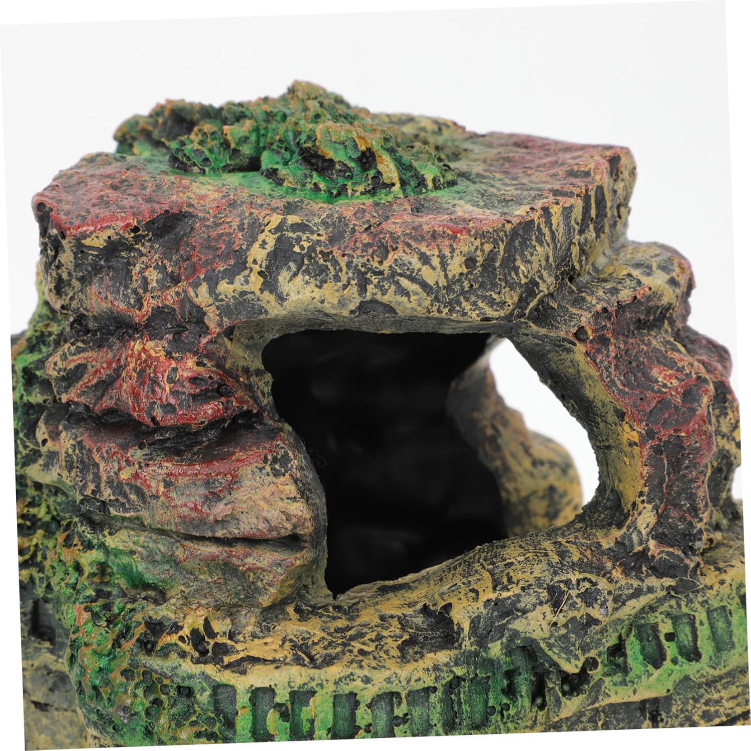 Vivid Reptile Hideout Cave Decor Lightweight Terrarium Accessory for Reptiles Decorative Design Lifelike Details for Lizards Snakes and Amphibians