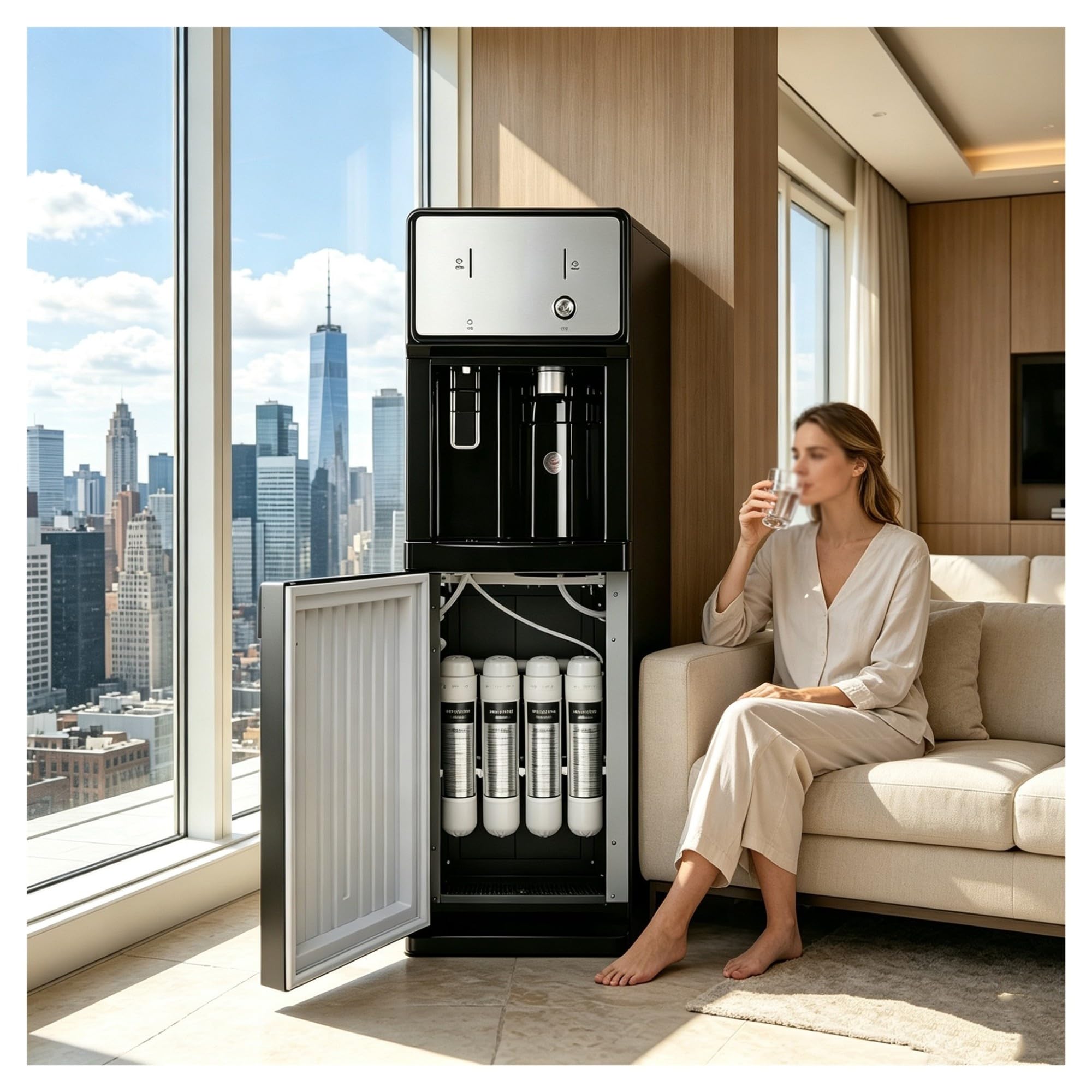 Distributeur d'eau Filtration en 4 Étapes pour Maison Et Bureau