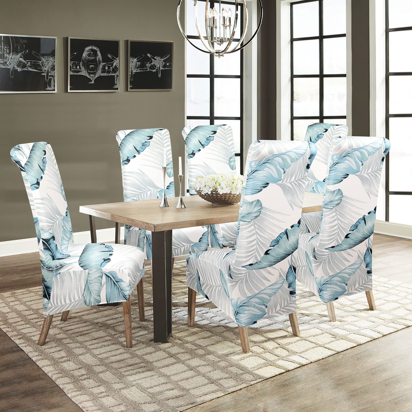 Funda elástica para silla de comedor, hotel, paquete de 1, 2, 4, 6 unidades., Color: 332, Pack de 6