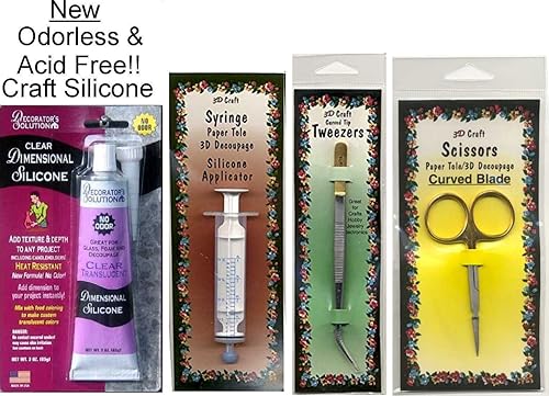 Miniatura 3 de Kit completo de suministros y herramientas para arte 3D Paper Tole y manualidades de fabricación de tarjetas, 13 artículos de calidad más kit de