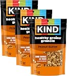 KIND Healthy Grains Granola Clusters, Peanut Butter Whole Grain, Gluten Free, 11 Ounce Bags, 3 Count