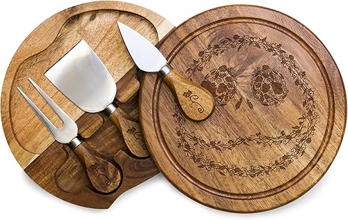 Miniatura 10 de TOSCANA - a Picnic Time brand Disney Brie - Cuchillo de queso, juego de embutidos, tabla de cortar, 7.5 x 7.5 x 1.2, madera de acacia, The Beauty &amp;