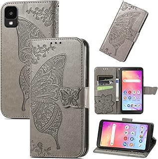 Ranyi for TCL 30 LE Case, TCL 30z Wallet Case, Cute Butterfly Pattern Magnetic Wallet Case with Credit Card Holder Slots Kickstand Flip Folio Leather Wallet Case for TCL 30 LE/TCL 30z -Gray