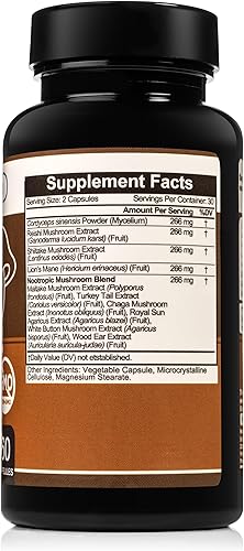 Miniatura 3 de SugarMD Milagro de hongos | Suplementos de hongos para la inmunidad | Tiene shiitake, reishi, maitake, cordyceps, melena de león, cola de pavo |