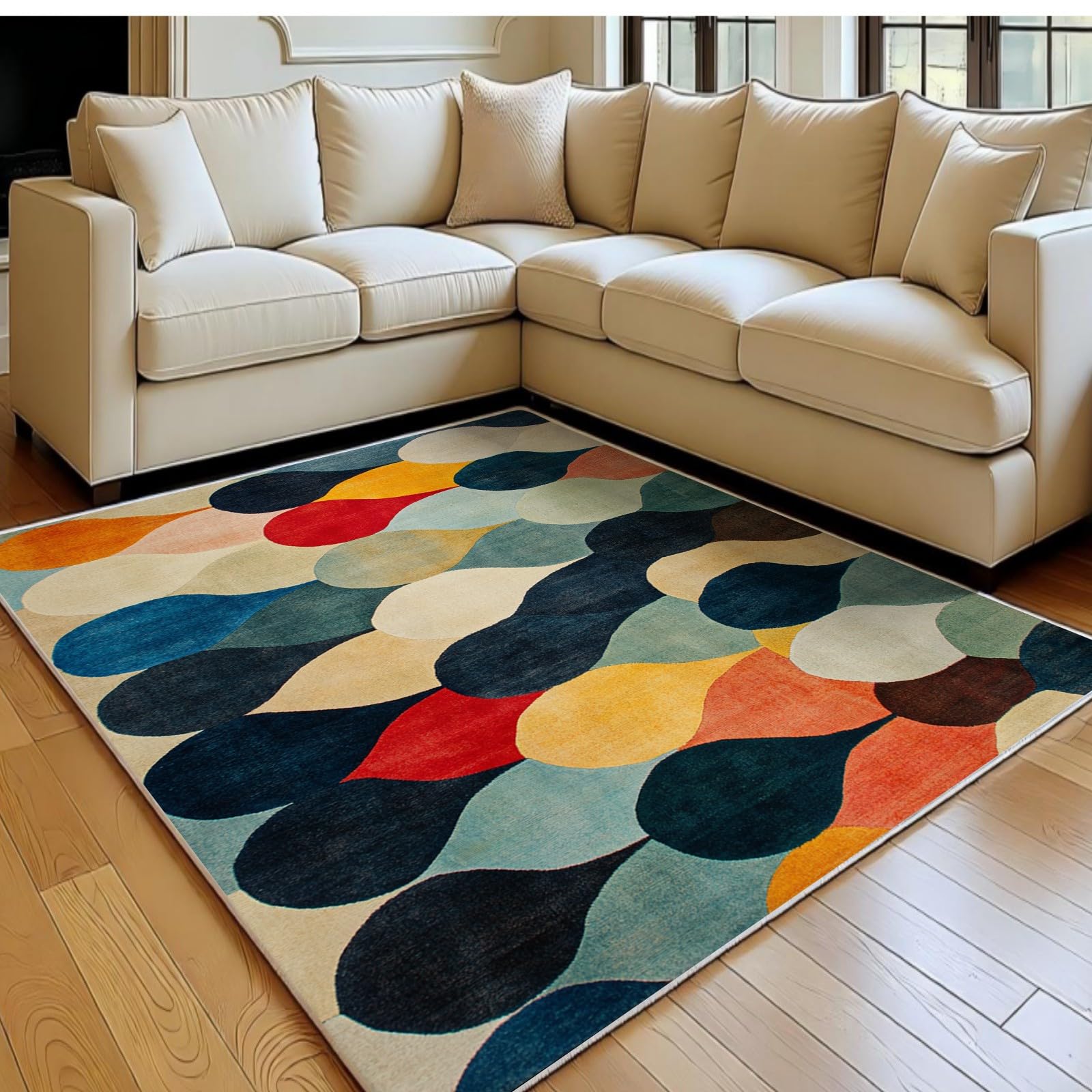 Tapis de salon moderne antidérapant 140x200 cm sécurisé doux