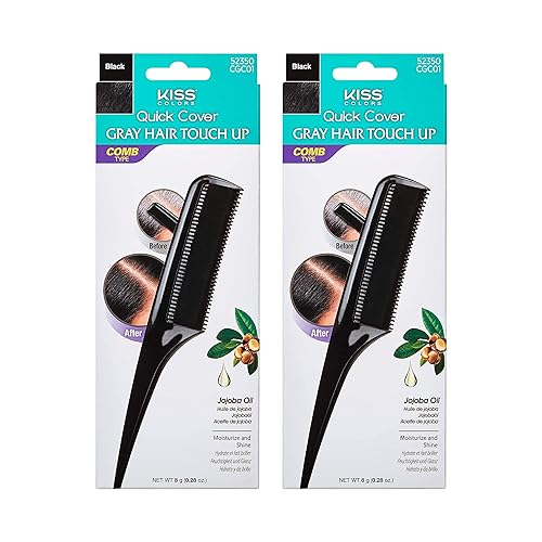 Red by Kiss Peine de retoque de pelo gris de cobertura rápida Negro CGC01 (2 PACKS)