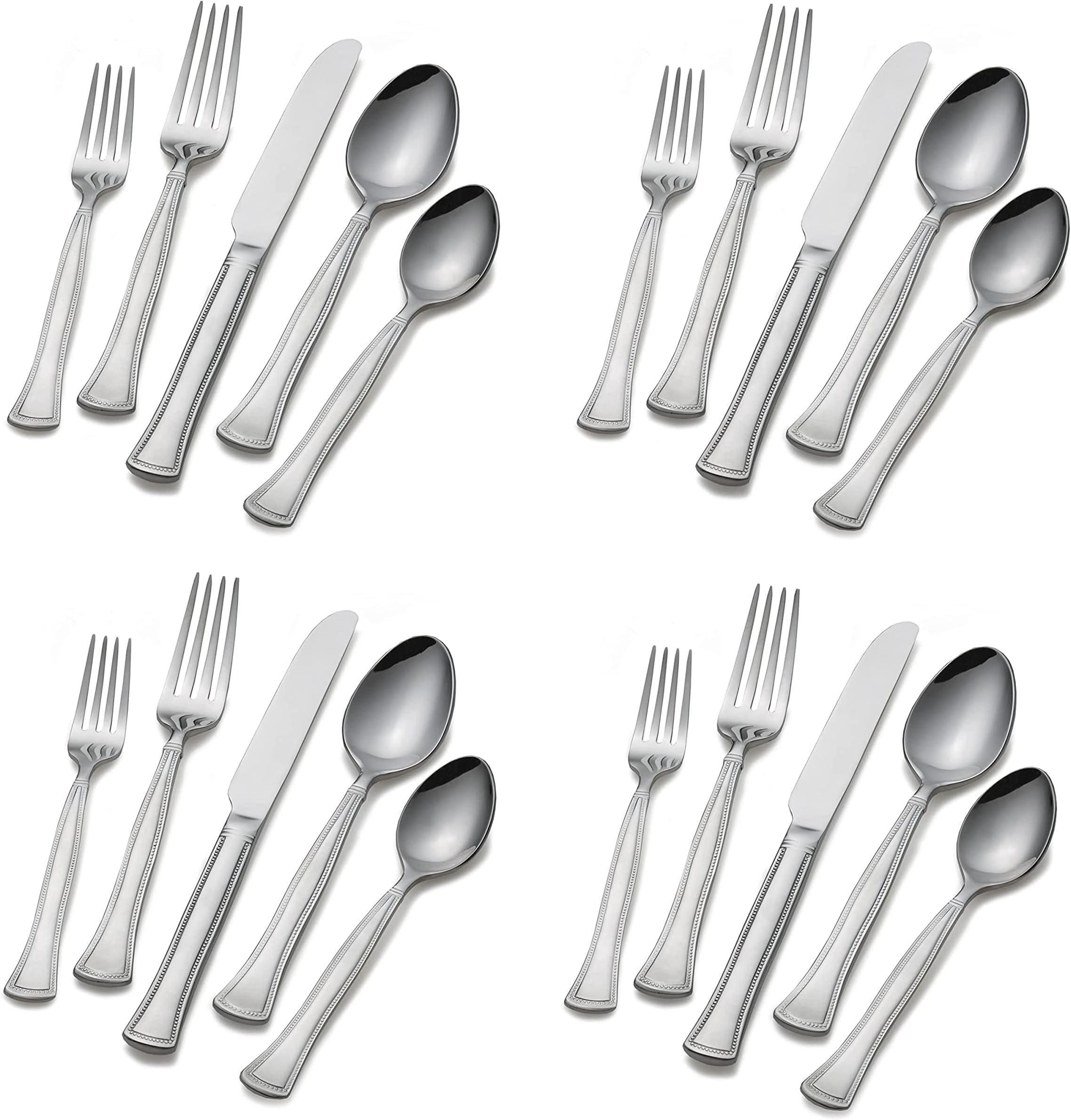 Gourmet Basics by MikasaChadwick Bead Stainless Steel 20pc. Flatware Set