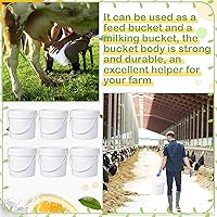 Vista 6 de Leinuosen 8 cubos de plástico con asa y tapa, duradero, resistente, seguro para alimentos, contenedor para almacenamiento multiusos, pintura