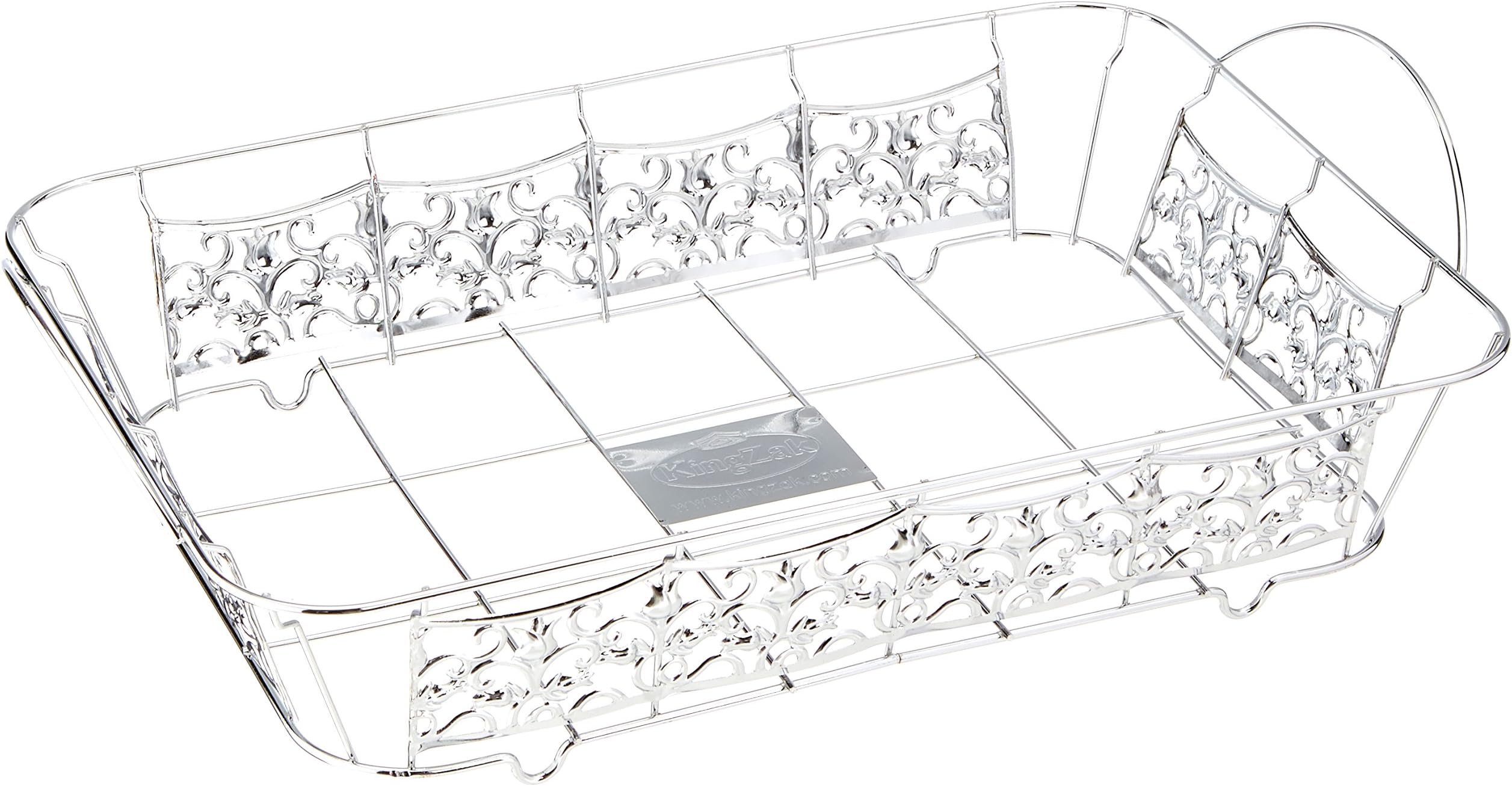 Hanna K. Signature Roaster Size Silver Wire Pan Holder 1 Pc, Chrome