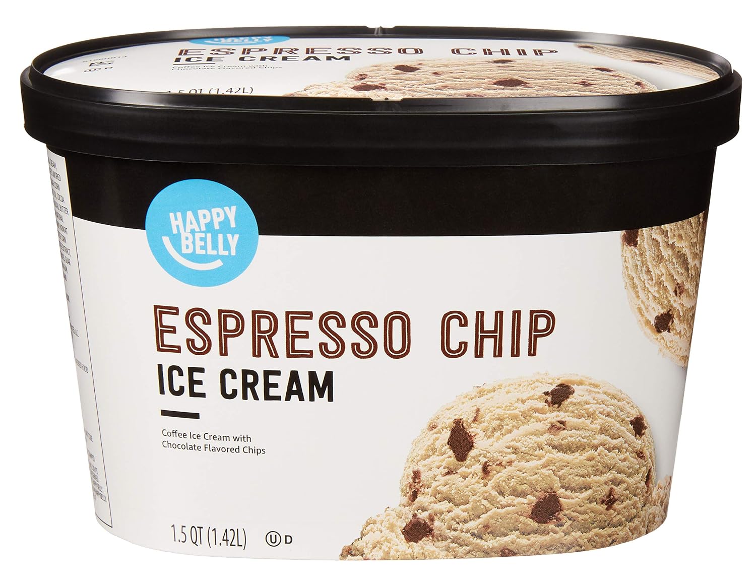 Amazon Brand - Happy Belly Espresso Chocolate Chip Ice Cream, 48 Fl Oz (Frozen)