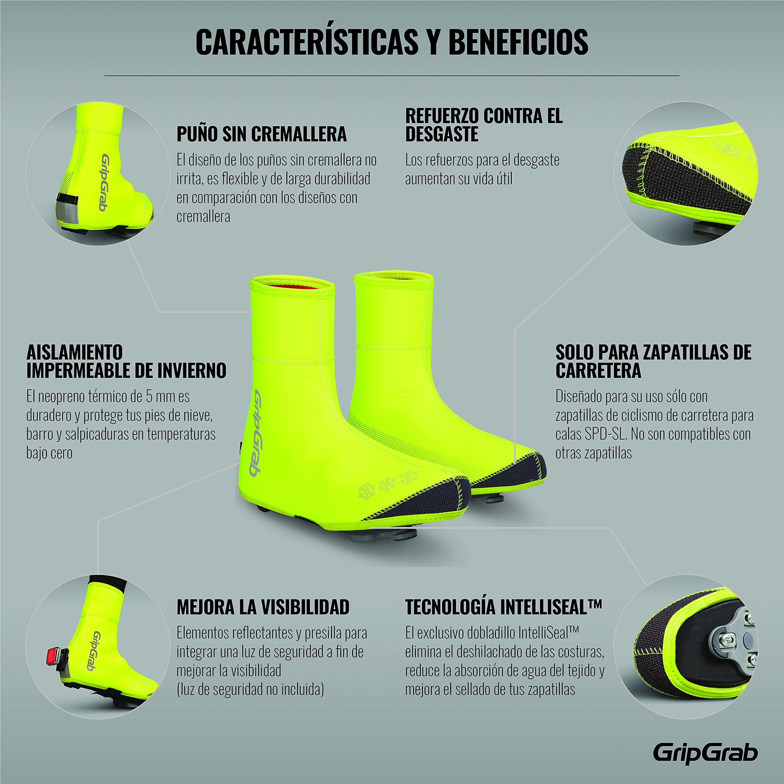 GripGrab Cubrezapatillas Ciclismo Arctic X Invierno Térmicos Carretera Cortavientos Neopreno Impermeable con Forro Cubrebotas, Adultos Unisex,