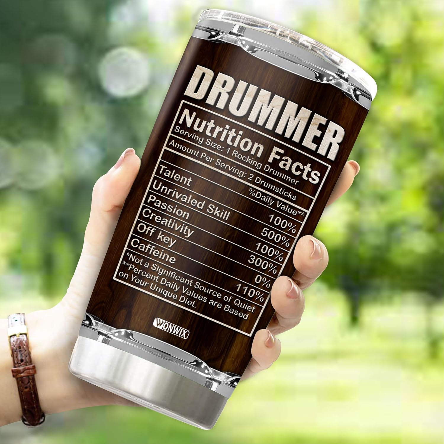Personalized Drummer Gifts For Men Women Coffee Cup Travel Mug Water Bottle Tumbler Gift for Music Lovers Drum Players Daughter Son Christmas Birthday 20oz Stainless Steel Insulated with Lid