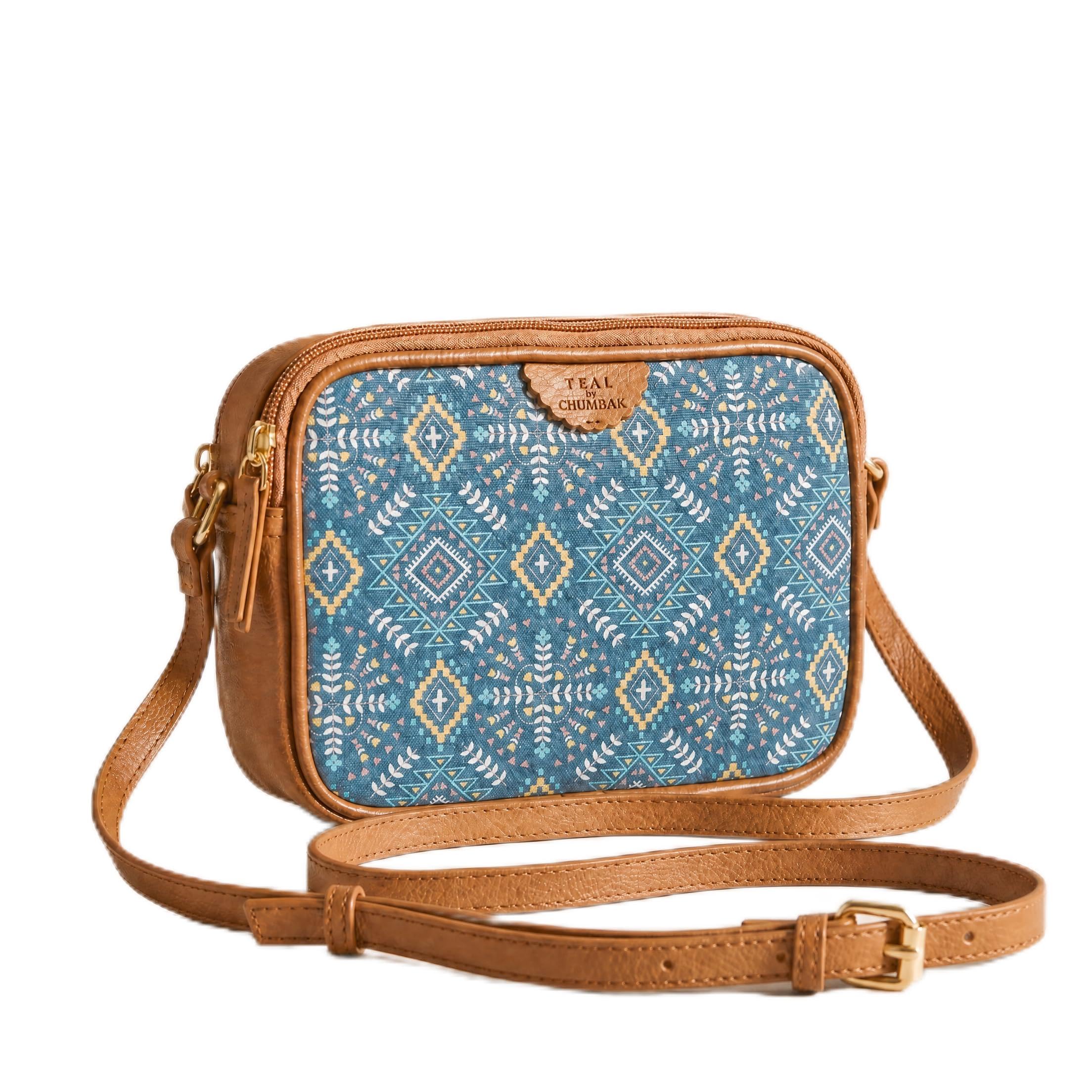 Women's Sling Bag, Printed Canvas Crossbody Bag with PU Accents, Lightweight and Stylish Shoulder Bag with Zipper Closure for College, Office, Travel and Daily Use-image-41